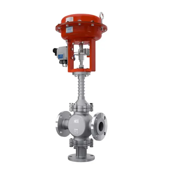 3/2-way high temperature diaphragm operated globe control valve for diverting and mixing duty, supplied in Nepal