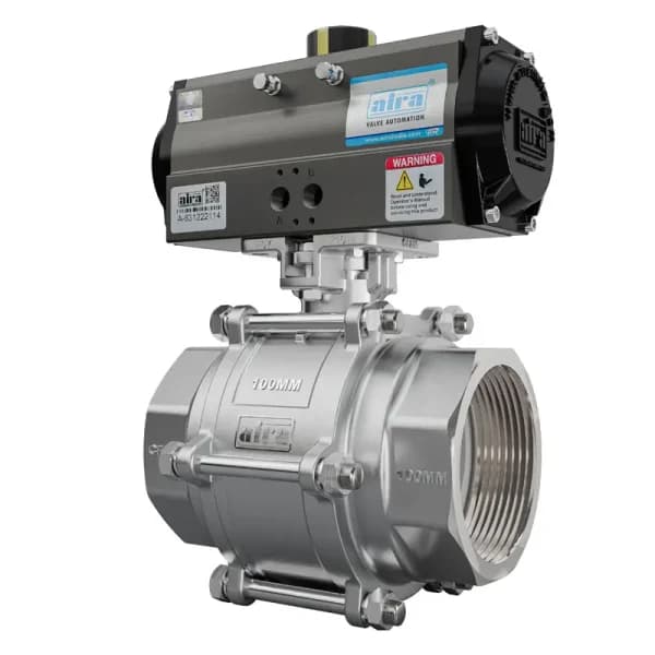 3 piece screwed end ball valve in stainless steel, supplied in Nepal