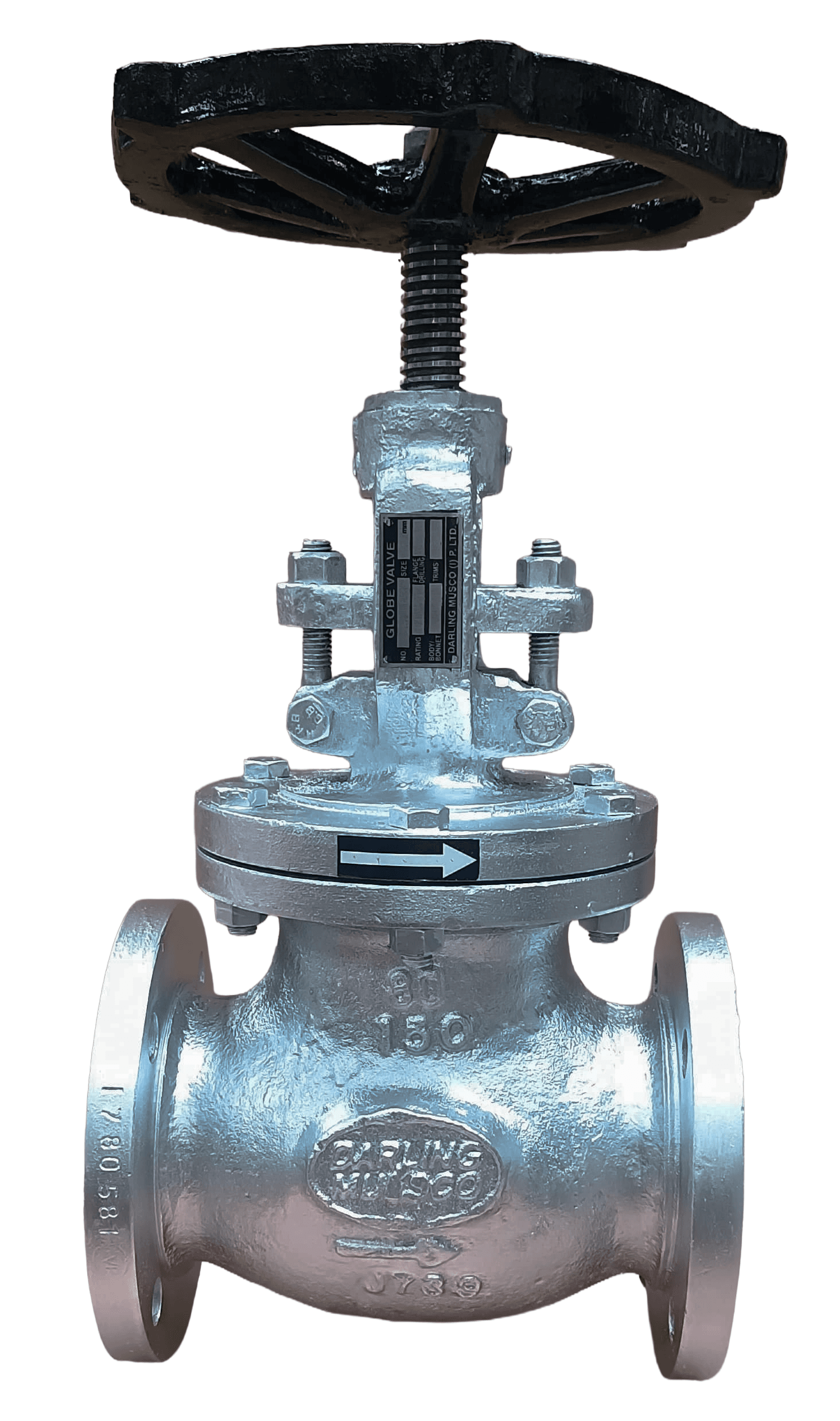 Manual flow regulation globe valve with outside screw and yoke, flanged, supplied in Nepal