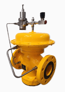 Pilot operated gas and air pressure reducing valve Series F-217, supplied in Nepal